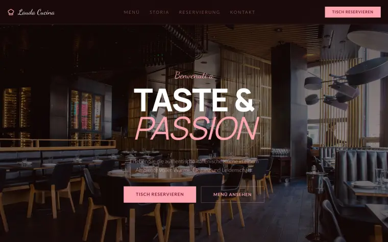 Website-Konzept „Lauda Gastro“ für ein Restaurant